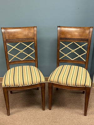 Set of 2 Side w/Striped Seats