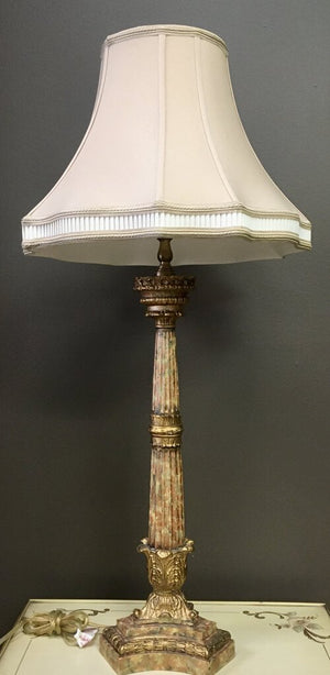 Resin Column Fluted w/Acanthus Leaves LAMP