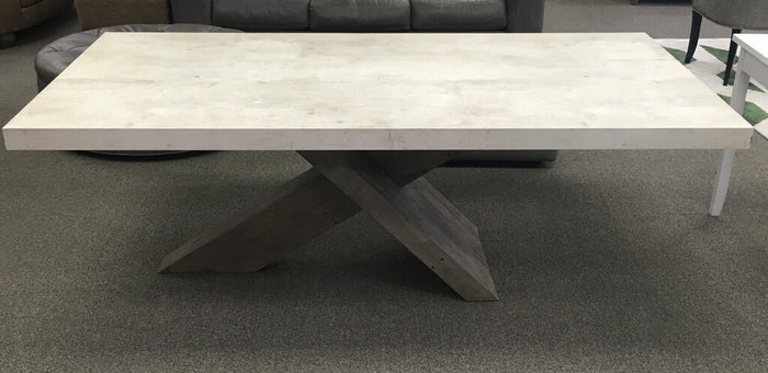 Rect Faux Concrete Top w/Wood Base Table DINING