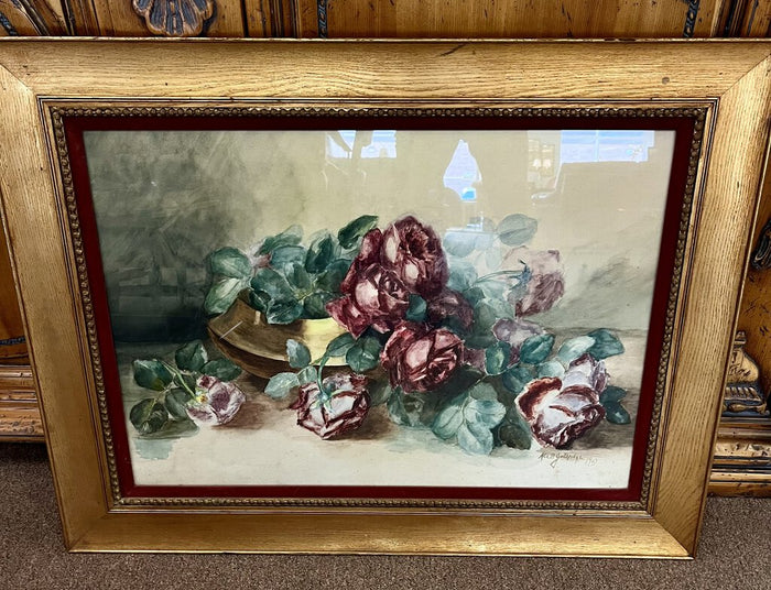 Antique Roses Watercolor WALL