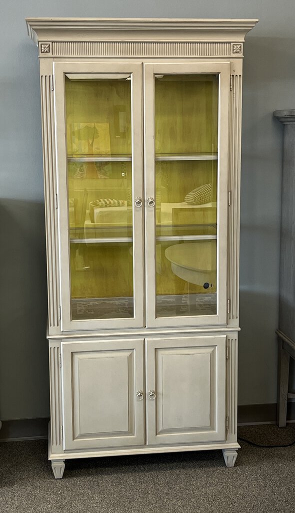 Curio Cabinet w/Yellow Back Wall Lighted