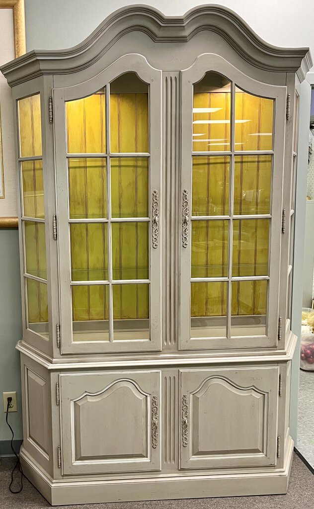 Fr Country China Cabinet Yellow Back Wall DINING