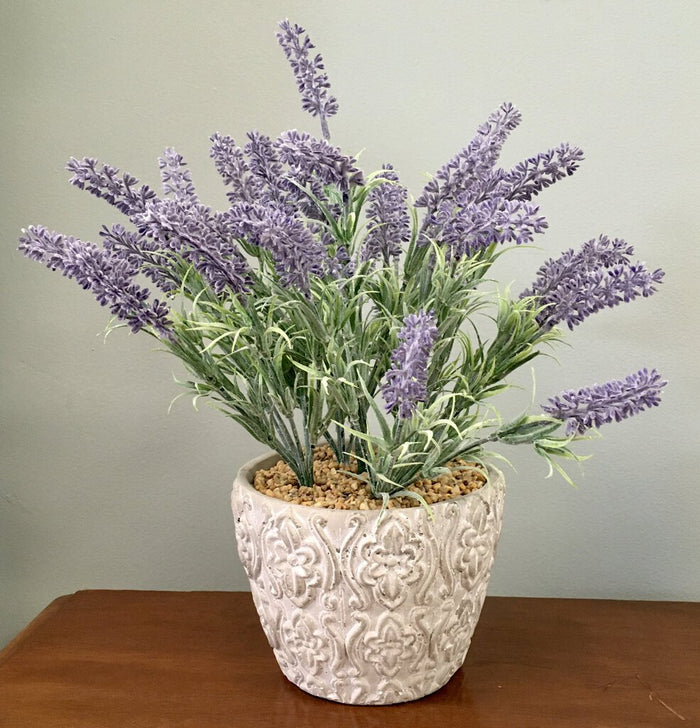 Faux Potted Lavender Plant