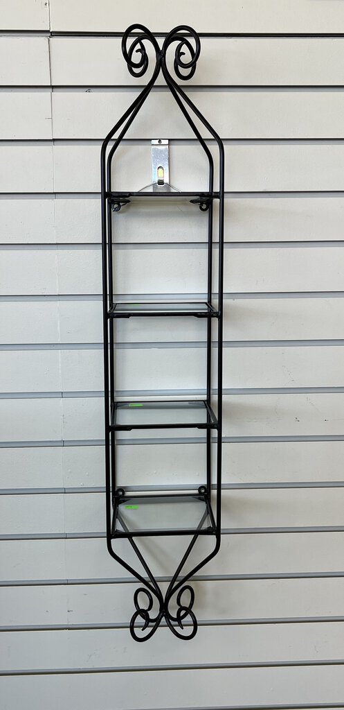 Curio Wall Mt. Metal w/Glass Shelves