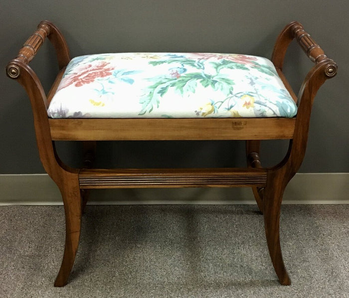 Wood Bench w/ Sloped Arms