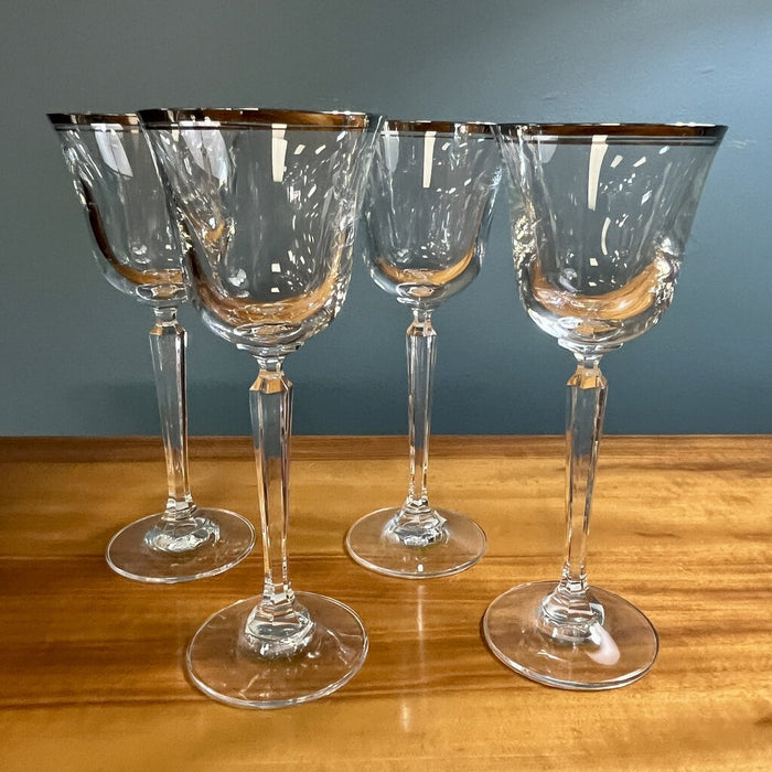 Wine Glasses- Set of 4 w/ Platinum Rim