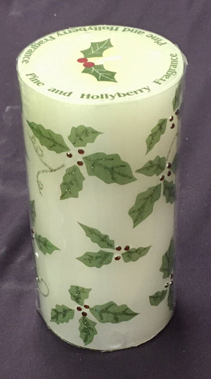 Candle- Tall Wax Hollyberry