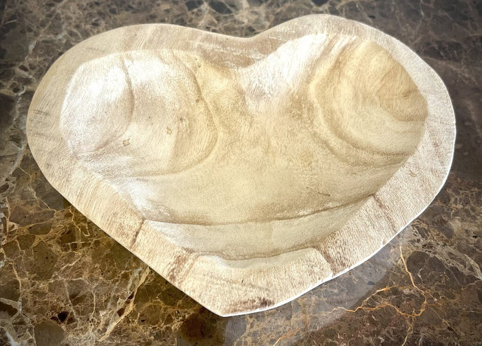Carved Wood Heart Bowl "Clint Harp"