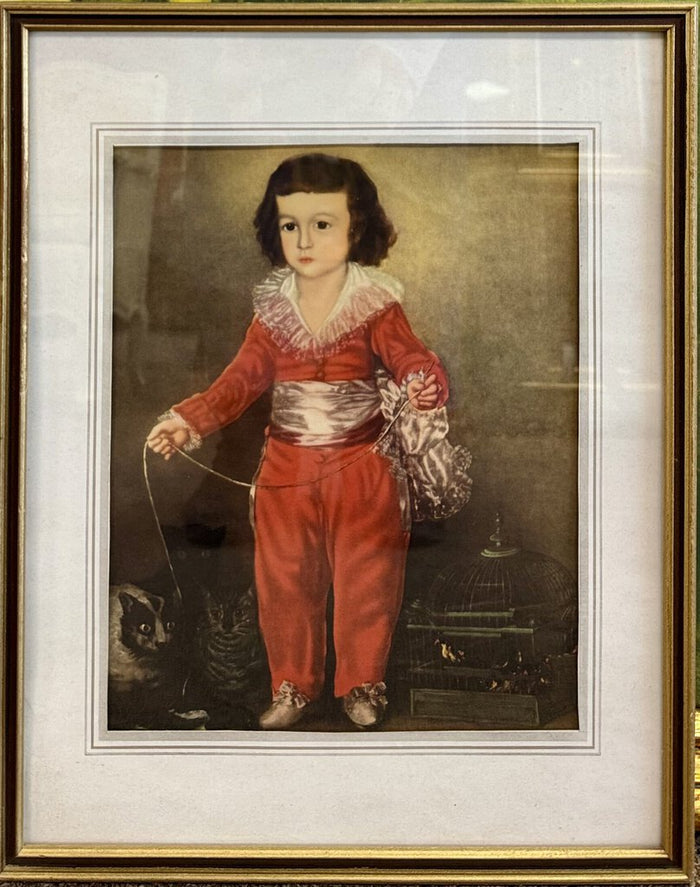 Young Boy w/3 Cats "Goya" Print